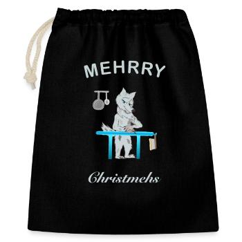 Mehrry Christmas, Cult Wolf - Gift Bag 40 x 50 cm - black - Front