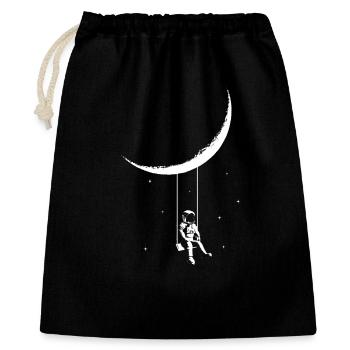 Astronaut se balance sous le style street art de Moond - Sac cadeau 40 x 50 cm - noir - Devant