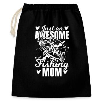 Drôle de maman pêcheuse - Sac cadeau 40 x 50 cm - noir - Devant