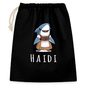 Haidi Heidi Heidelinde Name Hai Wortspiel - Geschenkbeutel aus Baumwolle (40 x 50 cm) - Schwarz - Vorne