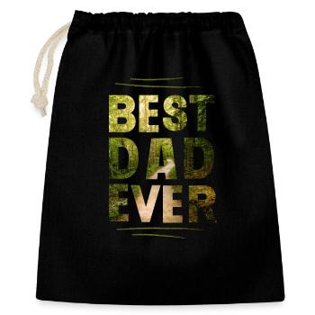 Bester Papa - Geschenkbeutel aus Baumwolle (40 x 50 cm) - Schwarz - Vorne