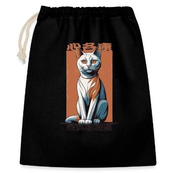 Katzenliebhaber - Geschenkbeutel aus Baumwolle (40 x 50 cm) - Schwarz - Vorne