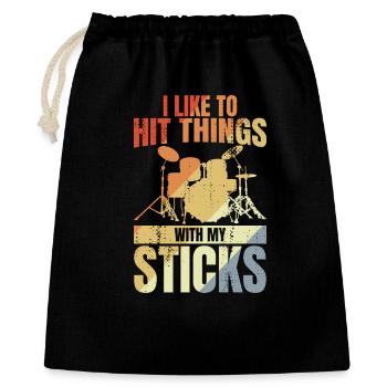 Blague de batteur - Sac cadeau 40 x 50 cm - noir - Devant