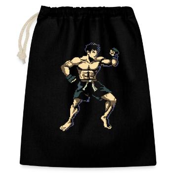 Kickboxer Pixel Graphics - Gift Bag 40 x 50 cm - black - Front