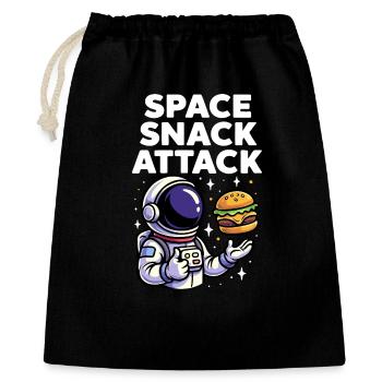 Astronaut Burger Space Snack Attack - Geschenkbeutel aus Baumwolle (40 x 50 cm) - Schwarz - Vorne