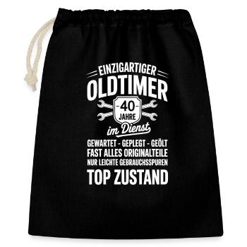 40 years in service - work anniversary oldtimer - Gift Bag 40 x 50 cm - black - Front