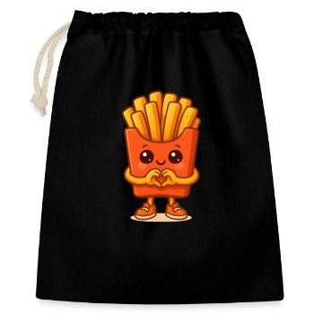 Personnage de Kawaii Fries Heart - Sac cadeau 40 x 50 cm - noir - Devant