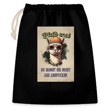 Llama Saying - Restez cool, chemise amusante drôle - Sac cadeau 40 x 50 cm - noir - Devant