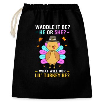 Thanksgiving Gender Reveal Werdende Mutter - Geschenkbeutel aus Baumwolle (40 x 50 cm) - Schwarz - Vorne