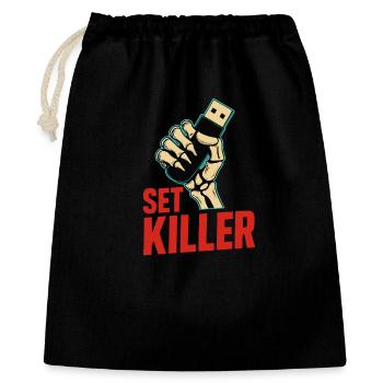 Set Killer – DJ Power - Geschenkbeutel aus Baumwolle (40 x 50 cm) - Schwarz - Vorne