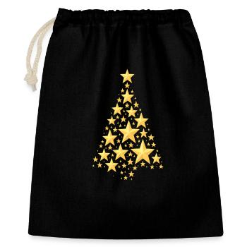 CHRISTMAS TREE WITH STARS - Gift Bag 40 x 50 cm - black - Front