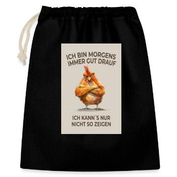 In a good mood in the morning – chicken with a mood - Gift Bag 40 x 50 cm - black - Front