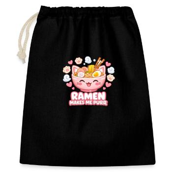 Le ramen me fait ronronner - Sac cadeau 40 x 50 cm - noir - Devant