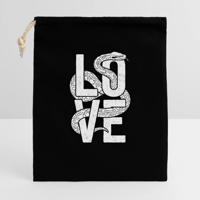Königspython Schlangen LOVE Terrarium Python Geschenkbeutel aus Baumwolle (40 x 50 cm)