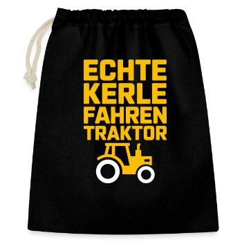 De vrais gars conduisant un tracteur : dire pour les agriculteurs - Sac cadeau 40 x 50 cm - noir - Devant