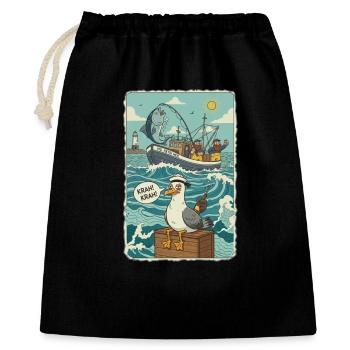 Pêcheurs en haute mer - Sac cadeau 40 x 50 cm - noir - Devant