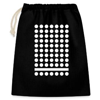 Monochromes Polka-Gitter-Tee - Geschenkbeutel aus Baumwolle (40 x 50 cm) - Schwarz - Vorne