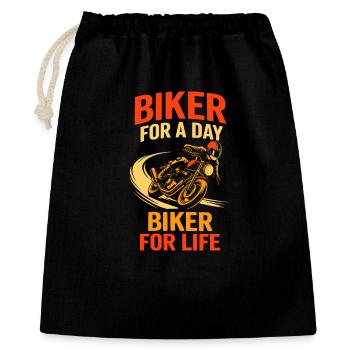 Biker For Life Biker – Motorrad-Leidenschaft - Geschenkbeutel aus Baumwolle (40 x 50 cm) - Schwarz - Vorne