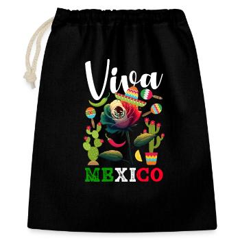 Fierté du Mexique & Maison Drapeau du Mexique - Sac cadeau 40 x 50 cm - noir - Devant