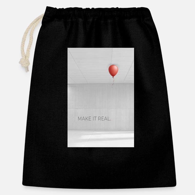Make it real minimalist Motivation Saying - Gift Bag 40 x 50 cm - black