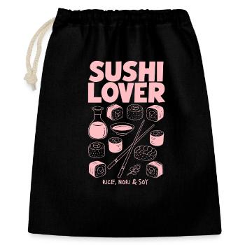 Sushi-Liebhaber Pink Neon Illustration - Geschenkbeutel aus Baumwolle (40 x 50 cm) - Schwarz - Vorne