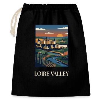Loire Valley Sunset Château Panorama - Gift Bag 40 x 50 cm - black - Front