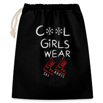 Cool Girls Wear Ski Boots - Skiing Winter Sports - Gift Bag 40 x 50 cm - black - Front