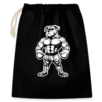Dessin de chien boxeur - Sac cadeau 40 x 50 cm - noir - Devant