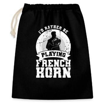 I'd rather play French horn - Gift Bag 40 x 50 cm - black - Front