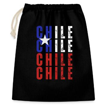 La fierté chilienne, j’aime le Chili - Sac cadeau 40 x 50 cm - noir - Devant