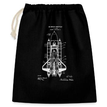 Space Shuttle Blueprint - Gift Bag 40 x 50 cm - black - Front