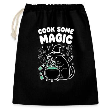 Cat magic in the cauldron - Gift Bag 40 x 50 cm - black - Front