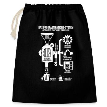 Prokrastinations-System lustige Infografik - Geschenkbeutel aus Baumwolle (40 x 50 cm) - Schwarz - Vorne