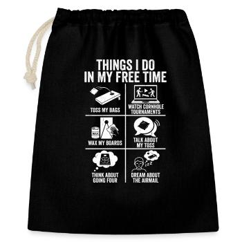 Things I Do In My Free Time Cornhole Fan - Gift Bag 40 x 50 cm - black - Front