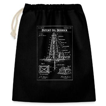Oil Derrick Blueprint Patent - Gift Bag 40 x 50 cm - black - Front