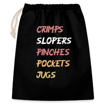 Bulleted climbing holds retro colors lettering - Gift Bag 40 x 50 cm - black - Front
