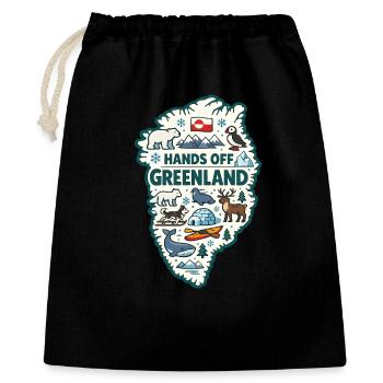 Hands Off Greenland Europa Solidarität - Geschenkbeutel aus Baumwolle (40 x 50 cm) - Schwarz - Vorne