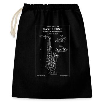 Schéma vintage du plan du saxophone - Sac cadeau 40 x 50 cm - noir - Devant
