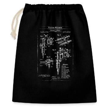 Tattoo Machine blueprint design - Gift Bag 40 x 50 cm - black - Front