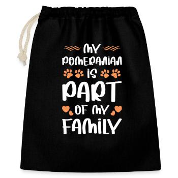 Mon poméranien fait partie de la famille - Sac cadeau 40 x 50 cm - noir - Devant