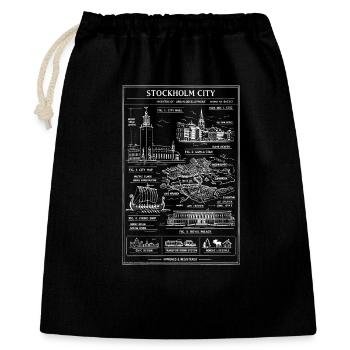 Plan directeur de la ville de Stockholm - Sac cadeau 40 x 50 cm - noir - Devant