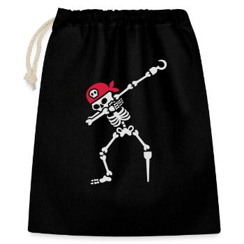 Dab / dabbing skeleton pirate - Geschenkbeutel aus Baumwolle (40 x 50 cm) - Schwarz - Vorne