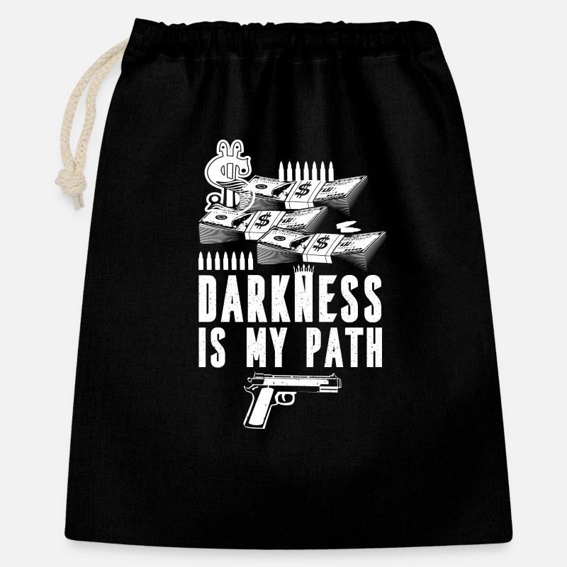 Gangster The darkness is my way - Gift Bag 40 x 50 cm - black