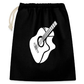 white guitar - Gift Bag 40 x 50 cm - black - Front