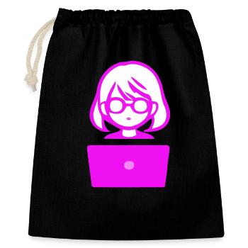 Femme avec un codeur de programmeur informatique - Sac cadeau 40 x 50 cm - noir - Devant
