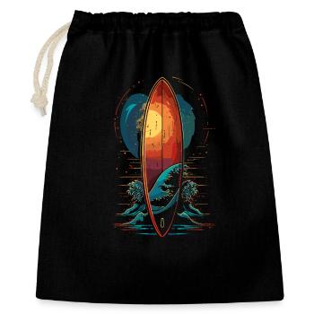 Surfboard - Gift Bag 40 x 50 cm - black - Front
