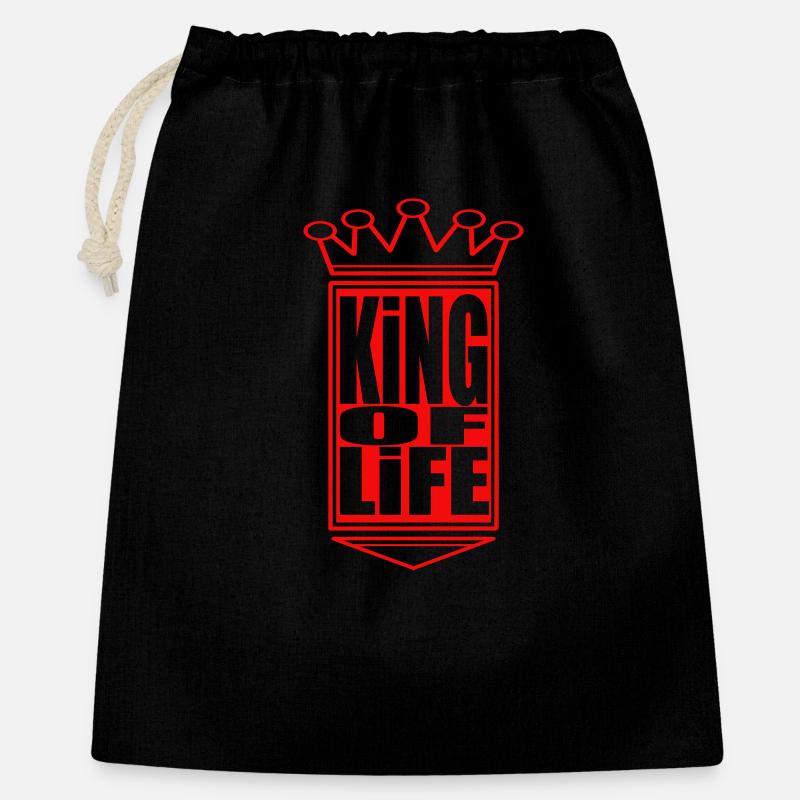 Emblème du roi royal de la vie - Sac cadeau 40 x 50 cm - noir