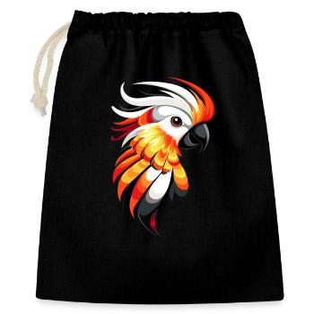Perroquet Ara Perruche Cacatoès Amoureux des perroquets - Sac cadeau 40 x 50 cm - noir - Devant