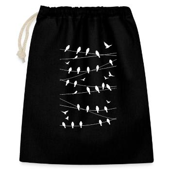 Silhouetted birds on minimalist threads - Gift Bag 40 x 50 cm - black - Front