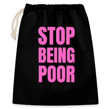 Stop Being Poor Y2K Aesthetic Trendy Pink - Sac cadeau 40 x 50 cm - noir - Devant